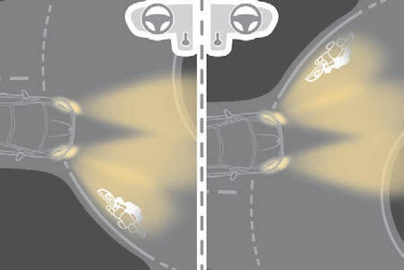 Con illuminazione statica in curva