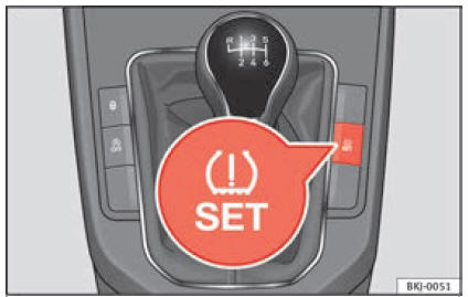 Console centrale: tasto del sistema di controllo degli pneumatici